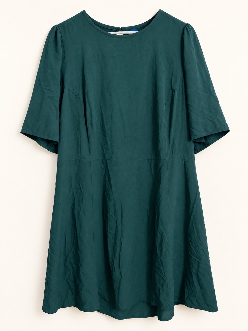 Old Navy XXL Deep Teal Puff Sleeve Dress with Open Back